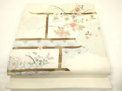 平和屋着物▼中国三大刺繍　スワトウ刺繍　太鼓柄袋帯　総刺繍　雲取り草花文　金糸　正絹　逸品　CABE1206ak