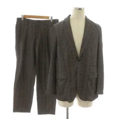 コムサイズム COMME CA ISM セットアップ シングルスーツ テーラードジャケット ブレザー テーパードパンツ スラックス M 黒 ブラック 白 ホワイト チェック柄 長袖 /RR