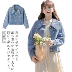 モネピネ　lace docking design denim jacket モネピネ lace docking design denim jacket - メルカリ