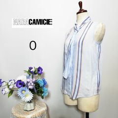 ナラカミーチェ　極上美品　ノースリーブ　ブラウス　水色系　Sサイズ