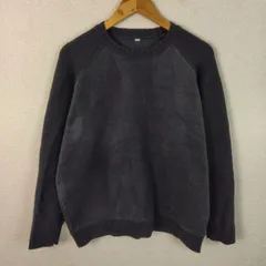 UNIQLO ユニクロ フリース スウェット ニット切り替え ラグランスリーブ ブラック XLサイズ メンズ 古着 シンプル ストリート