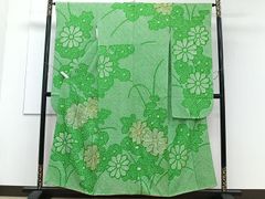 平和屋本店○極上 創業460年・千總 訪問着 雪輪草花文 虹色地 暈し染め