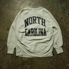 Champion 90s REVERSE WEAVE NORTH CAROLINA 2段プリント スウェット 霜降りグレー XL USA製 刺繍タグ チャンピオン リバースウィーブ カレッジロゴ デカロゴ ノースカロライナ大 1990s vintage 古着