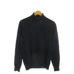 ナノユニバース nano universe ニット セーター ウール M 紺 ネイビー 無地 タートルネック 長袖 /AO30 ■GY61