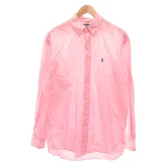 ラルフローレン RALPH LAUREN シャツ 16 1/2 ピンク 長袖 ストライプ柄 ボタンダウンカラー /NL ■GY06