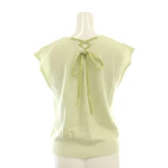 アプワイザーリッシェ Apuweiser-riche バックレースニットベスト プルオーバー リネン混 2 黄緑 /NR ■OS