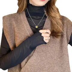 [PALAME] シアー トップス 総レース シースルー レディース 春 秋 肌見せ・重ね着・着回し力 高伸縮 ブラウス チュール メロー加工 ハイネック インナー 軽量 薄手 長袖 花柄 春 夏 秋 (無地ーブラック) 1