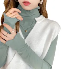 [PALAME] シアー トップス 総レース シースルー レディース 春 秋 肌見せ・重ね着・着回し力 高伸縮 ブラウス チュール メロー加工 ハイネック インナー 軽量 薄手 長袖 花柄 春 夏 秋 (無地ーブルーグレー) 1