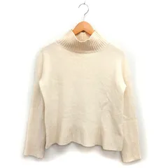 ドレステリア DRESSTERIOR ハイネック ニット セーター リブ ウール ドロップショルダー 長袖 38 ベージュ /NT5