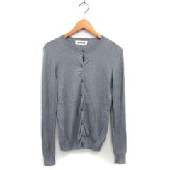 エンフォルド ENFOLD シルク カーディガン ニット リブ ハイゲージ 長袖 38 グレー /NT11
