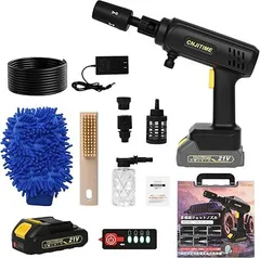 0318 高圧洗浄機2026年新登場・軽量版・コードレス・9MPaハンディ高圧洗浄機、バッテリー、残量表示、PSE認証済み、水道接続不要、収納ケース付き、5メートル超柔軟ホース、加重フィルター、新型透明泡ノズル、新型多機能5in1ノズル、ペ NABI_1042