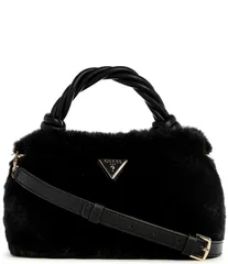 ゲス レディース バッグ ショルダーバッグ Guess Shaida Top Handle Faux Fur Crossbody Bag Black ブラック