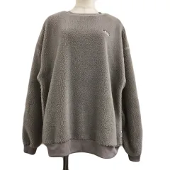 フィラ FILA トレーナー カットソー プルオーバー クルーネック ボア 刺繍 ロゴ 長袖 F グレー ベージュ