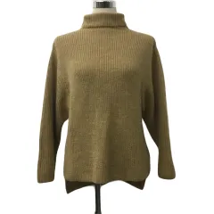 テチチ Te chichi セーター ニット プルオーバー タートルネック モヘヤ混 リブ 長袖 フリー 茶 ブラウン