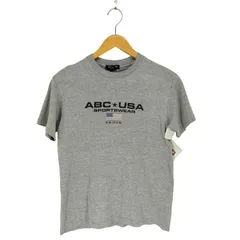 ユーズドフルギ USED古着 {{ABC USA}} USA製 袖裾シングル両面プリントクルーネックTシャツ Y2K レディース  S