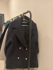 ネイビー ウール ウール コート ジャケット