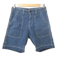 ブルーブルー BLUE BLUE ストライプ デニム ショートパンツ ショーツ ジーンズ 1 インディゴ ■GY47のサムネイル