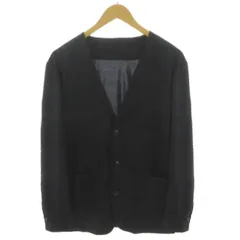 パジャマスーツ PAJAMA SUITS AOKI ノーカラージャケット 22SLWJK1B3 シングル 3B コットン混 ネイビー 濃紺 L