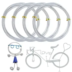 アルミワイヤー アルミ線 4巻セット 10m 線径1mm 細径 クラフトワイヤー アーティスティックワイヤー ビーズ手芸 副資材 ジュエリー作り ビーズクラフト 手芸材料 DIY 手作り素材 シルバー 1