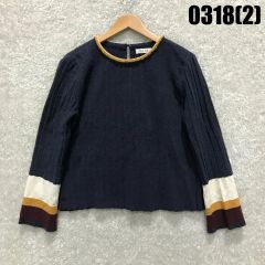 SJ SJ ネイビー カラー バイカラー ニット free