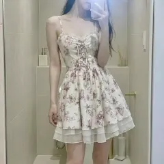 新品 フラワー コルセット レイ ミニワンピース / フェミニン ワンピース