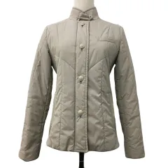 エンスウィート レナウン ensuite ジャケット 中綿 ブルゾン スタンドカラー ジップアップ 切替 ナイロン 無地 長袖 2 ベージュ グレー