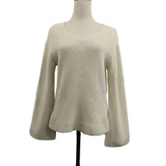 アプワイザーリッシェ Apuweiser-riche セーター ニット プルオーバー Vネック 無地 ウール 長袖 2 ベージュ 白 ホワイト