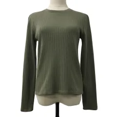 B&Y ユナイテッドアローズ BEAUTY&YOUTH ビューティー&ユース カットソー Tシャツ プルオーバー クルーネック リブ 無地 長袖 緑 グリーン