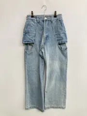 VANNIEU デニムパンツ M ブルー フルレングス 無地 ワイド・ルーズ ストレート ハイウエスト ヴィンテージ