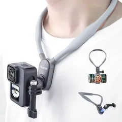 【TELESIN公式】 POVネックレス式マウント クイックリリース GoPro用アクセサリー 超軽量首掛け 磁気吸引 マウント iPhone/Android対応 横撮り 縦撮り Vlog・旅行・釣りの記録 hero 13-3 max black mini 0