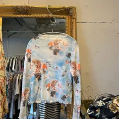 61 WEGO ウィゴー　ハイネック　エンジェル　 総柄 ブラウス シャツ トップス　レディース　blouse　shirt　Tops　ladies 長袖 お呼ばれ　デート　オフィスカジュアル　食事会　Y2K　F フリーサイズ　セカンドスキン