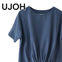 UJOH ウジョー ブルー レディース トップス Tシャツ 半袖 カットソー ドローストリング ドロスト 裾変形 ドローコード カジュアル 大人カジュアル【サイズ2】Mサイズ相当 0001246OCのサムネイル