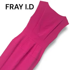 FRAY I.D フレイアイディー ピンク ノースリーブワンピース タイト ペンシル ウエストギャザー トリアセテート混 レディース サイズ0 S相当 エレガント 上質素材 FWFO182541 0001247OC