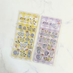 신품 포켓 몬스터 포켓몬 포켓피스 반짝이 씰 2장 세트 씰북 씰 노트 씰 파일 씰 컬렉션 씰 교환에 피카츄 입체 씰 푹 씰