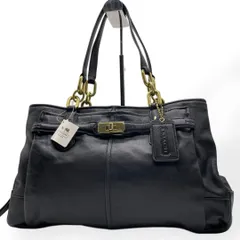 未使用級 COACH コーチ ハンドバッグ トートバック レザー ブラック　本革
