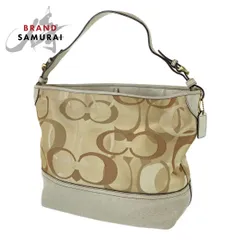 COACH コーチ シグネチャー ベージュ キャンバス/レザー A063-7656 ホーボー ショルダーバッグ レディース 303402【中古】