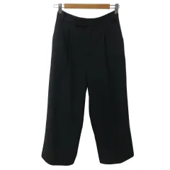 アーバンリサーチ ドアーズ URBAN RESEARCH DOORS パンツ ワイド ロング タック ウエストゴム 無地 36 黒 ブラック