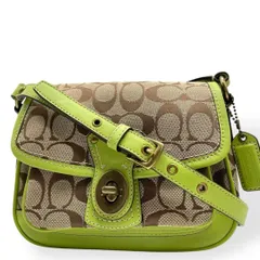 未使用級　COACH コーチ　ショルダーバッグ　ターンロック　キャンバス　レザー