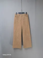 the Rye ベージュコーデュロイワイドズボン