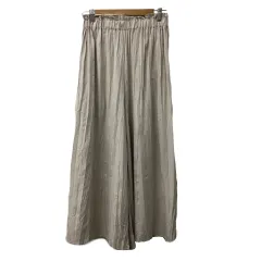 アーバンリサーチ URBAN RESEARCH パンツ ワイド ロング イージー ウエストゴム 無地 シワ加工 Free ベージュ