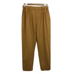 スタディオクリップ Studio Clip パンツ テーパード ロング ウエストゴム ドロスト 無地 L 茶 ブラウン