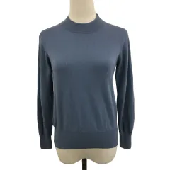 アーバンリサーチ ドアーズ URBAN RESEARCH DOORS セーター ニット プルオーバー モックネック 無地 ウール 長袖 One 青 グレー ブルー