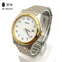 【中古】SEIKO 7N32-0150 クォーツ 腕時計 ホワイト/シルバー