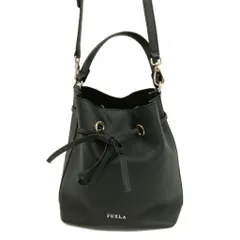 フルラ FURLA コスタンザ 巾着 ショルダーバッグ ハンドバッグ 2way レザー ブラック