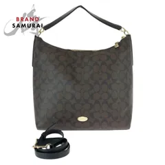 COACH コーチ シグネチャー ブラウン ゴールド金具 PVC F34910 ショルダーバッグ ハンドバッグ レディース 600430【中古】