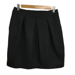 ジャーナルスタンダード JOURNAL STANDARD スカート 台形 ミニ 無地 タック ウエストゴム M 黒 ブラック