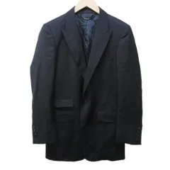 バーバリープローサムコレクション BURBERRY PRORSUM COLLECTION テーラードジャケット ブレザー モヘヤ ウール 裏地 ロゴ柄 本切羽 総裏 1B 46 約S 黒 ブラック IBO85 0109のサムネイル