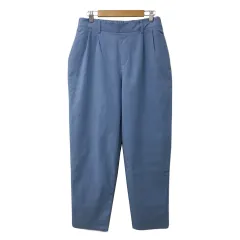 スタディオクリップ Studio Clip パンツ テーパード ロング ウエストゴム タック 無地 L 水色 ライトブルー