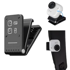 Insta360 Go Ultra 対応 磁気クイックリリースマウント,帽子やバックパックのストラップに取り付け可能 角度調整可能,コンパクト設計で持ち運びに便利 横向き・縦向き撮影に対応 1