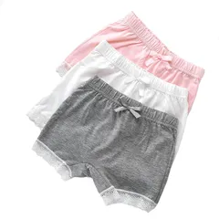 【新品】 [eipatu] 子供用 女の子 パンツ 3点/4点セット ボクサーパンツ インナー ボクサー キッズ ジュニア 肌着 純色 リボン ガールズ 子供 ショーツ コットン 幼稚園 保育園 (100, A/3点セット)